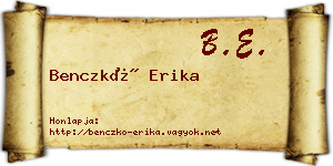 Benczkó Erika névjegykártya